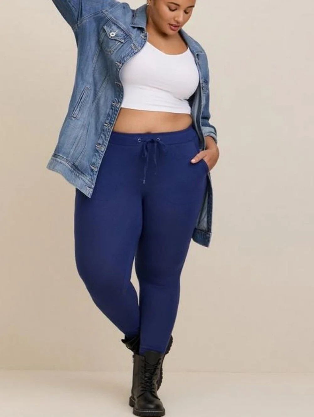 Torrid 00 Plus-Size Navy Pull-On Jogger Pants - New